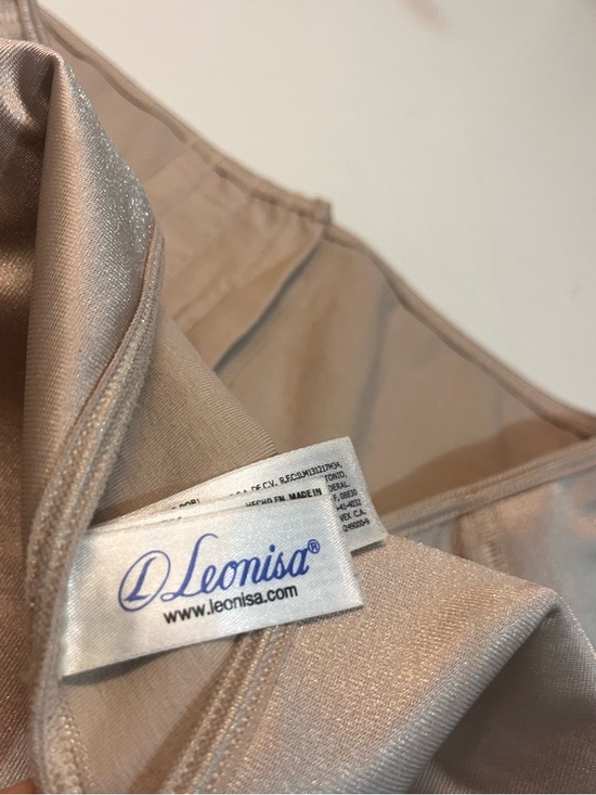 Leonisa Slimming Waist Cincher Corset with Latex, Beige/Champagne, size XL - Picture 9 of 14